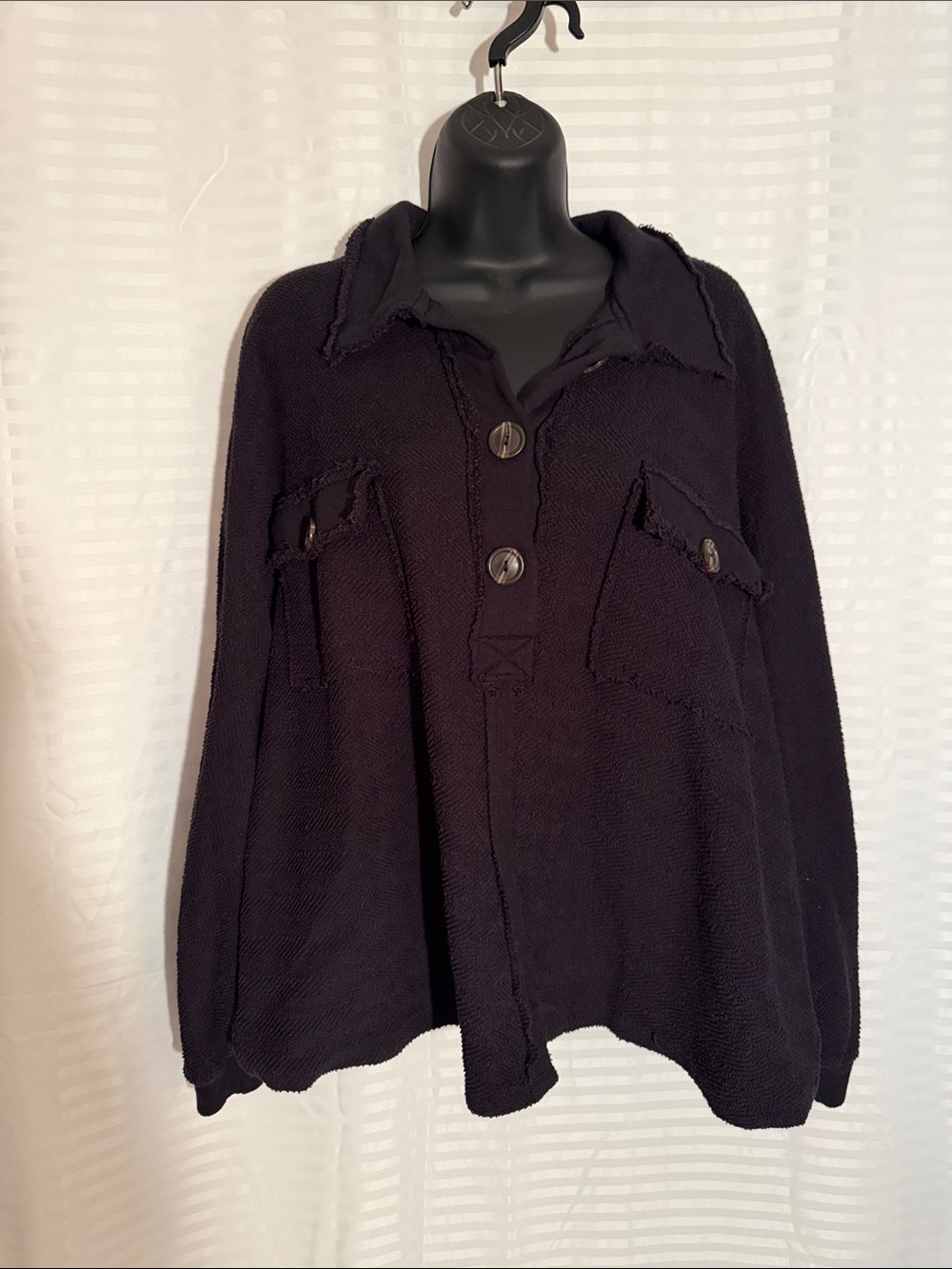 BUCKETLIST Black Oversized Top